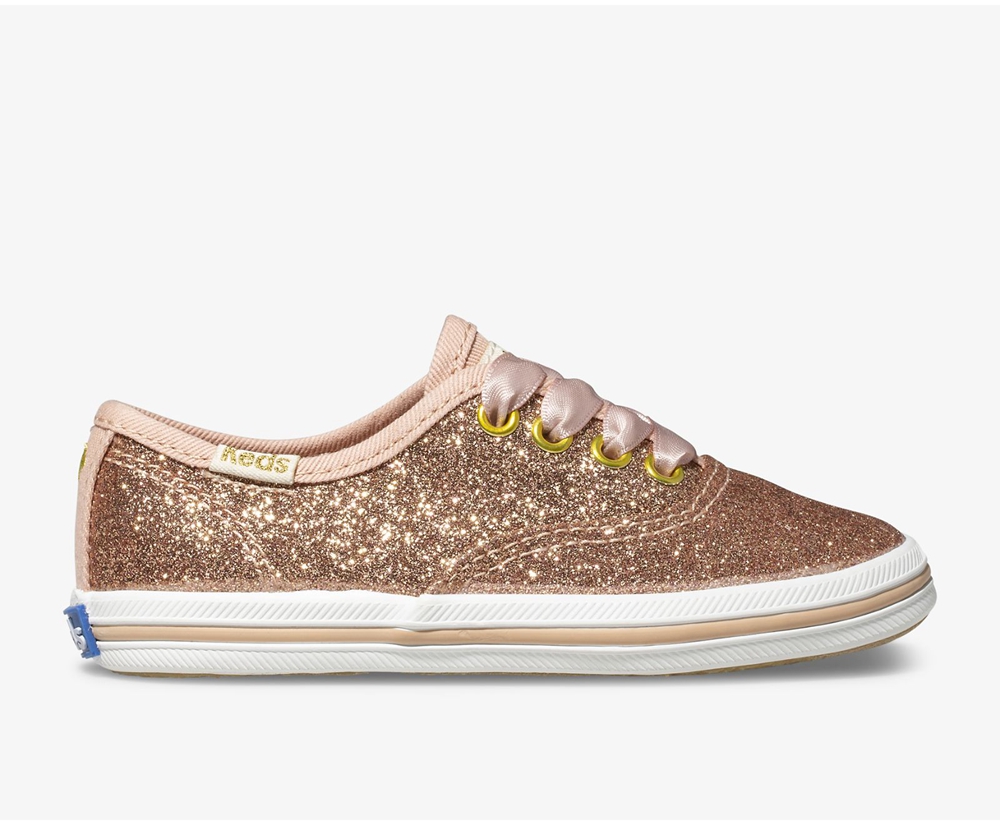 Kids Keds Sneakers - Kate Spade new york Champion Glitter - Rose Gold - 9524-ATRLK